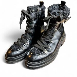 Circus by Sam Edelman Black Ankle Boots with Fur Detail